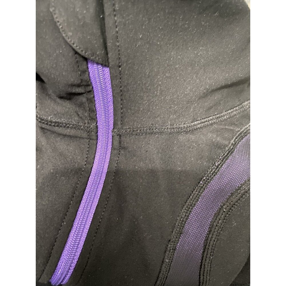 Zuzuzen Active Jacket Women Medium Black Purple Mesh Thumbhole Full Zip Collared - Picture 8 of 11